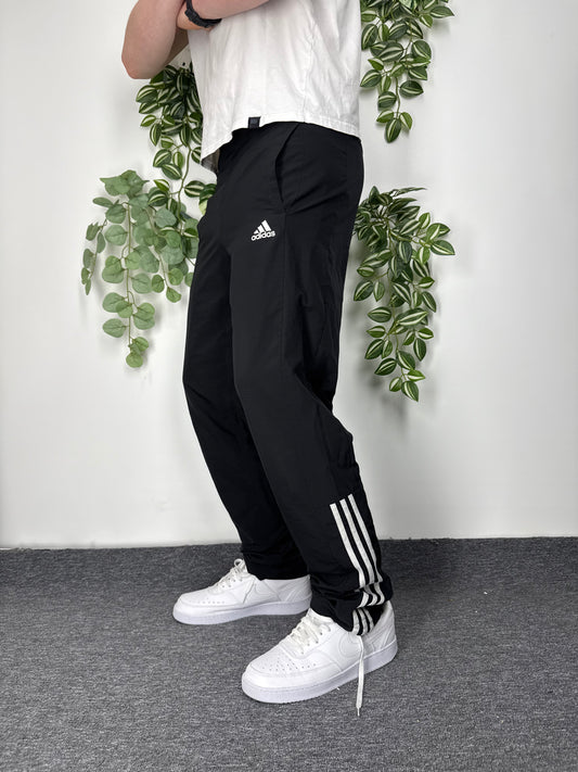 Adidas vintage Trackpants Jogginghose Jogger Three Stripes schwarz S