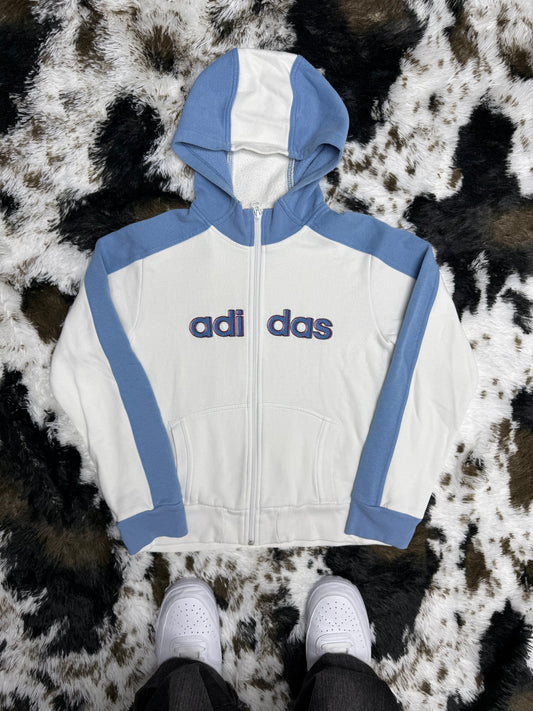 Adidas vintage big Logo embroidered Y2K Zipper Kapuzenjacke Hoodie M