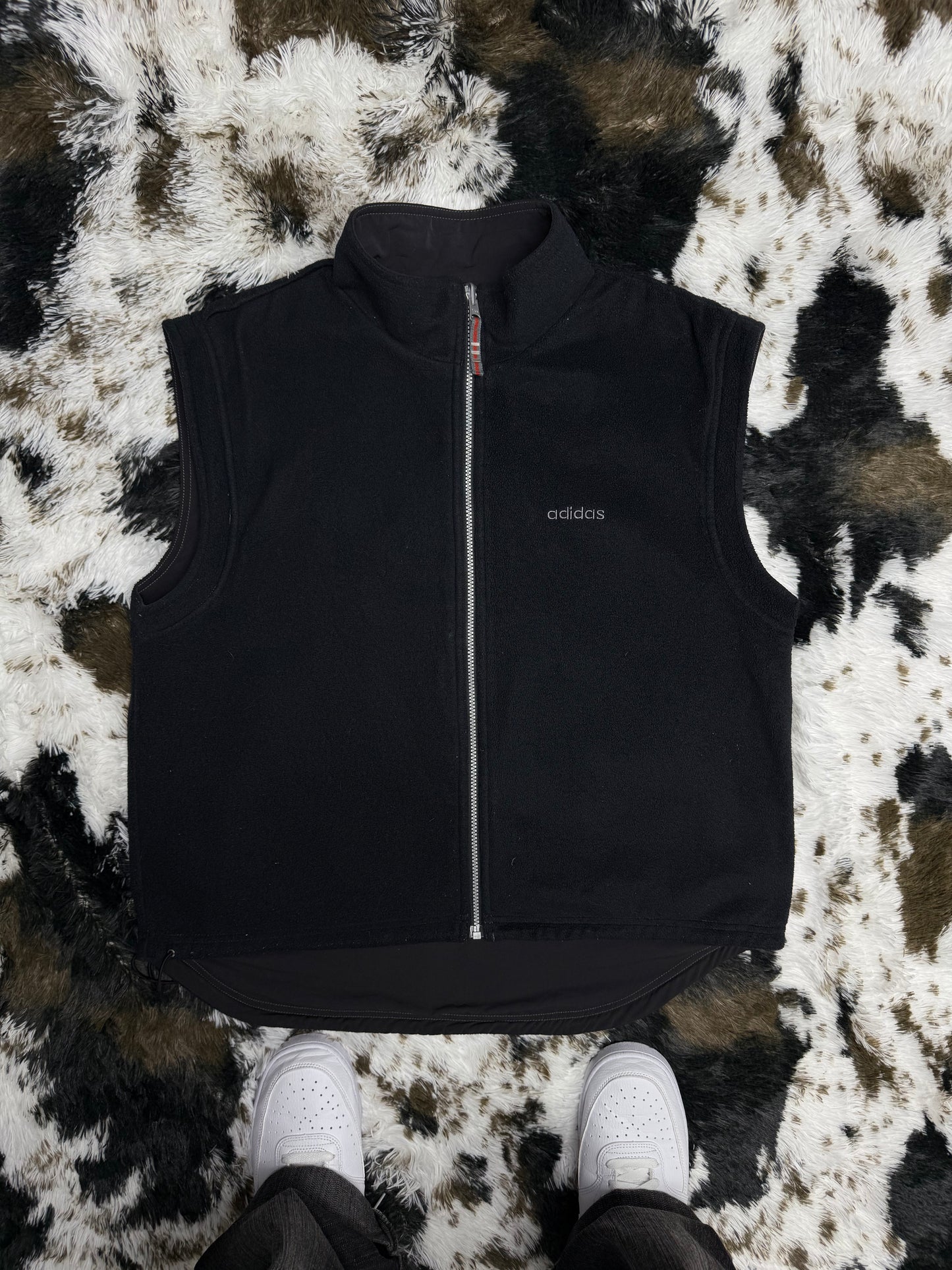 Adidas vintage oversized Weste Wendejacke 2in1 Fleece Shell Jacke M