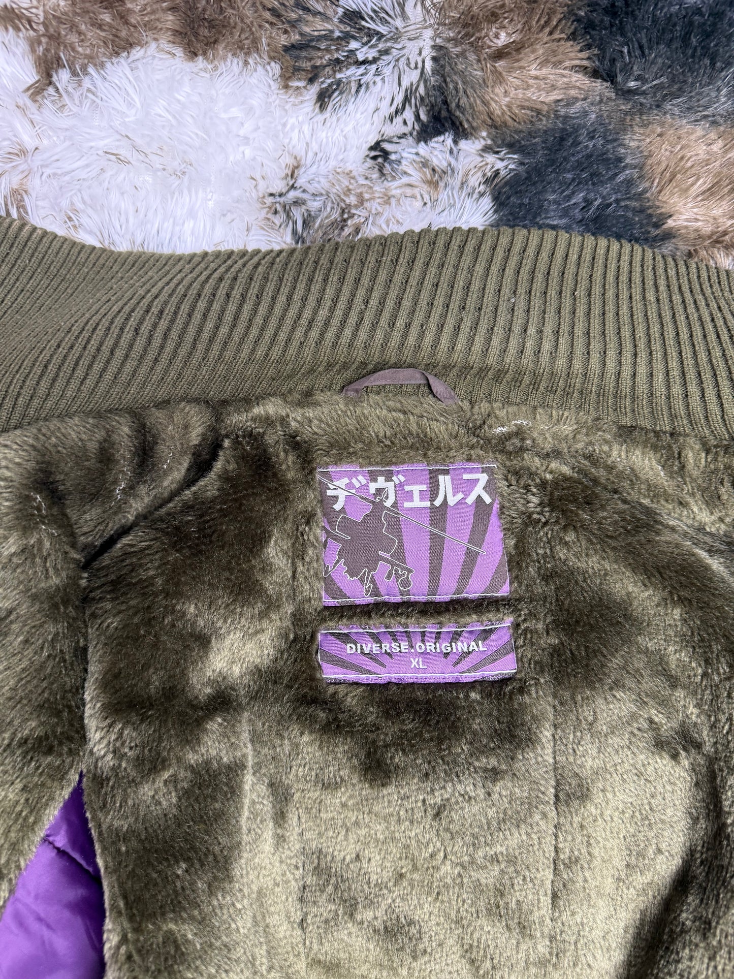 Vintage Y2K Winterjacke Japan Style Streetwear Utility Jacket gefüttert kuschelig XL