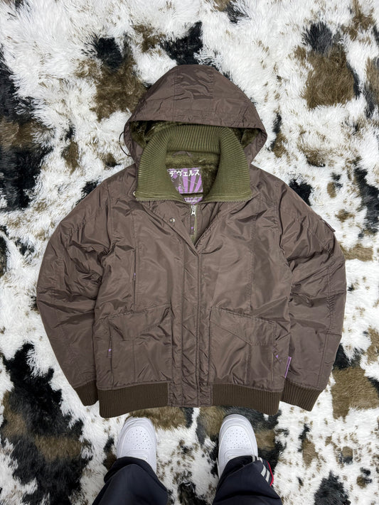 Vintage Y2K Winterjacke Japan Style Streetwear Utility Jacket gefüttert kuschelig XL