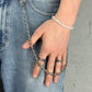 "Chrome Pulse" – Hosenkette aus Metalllperlen
