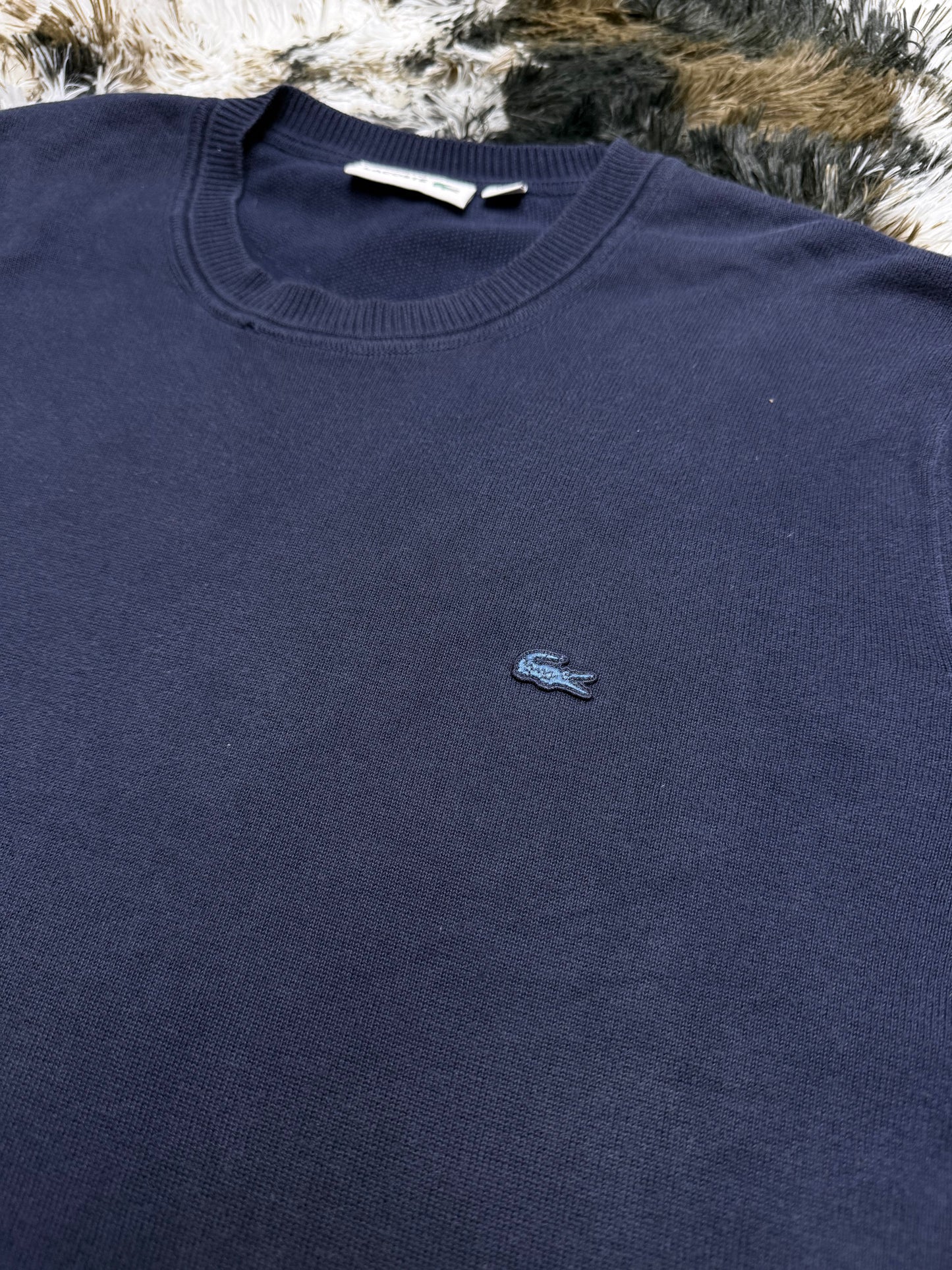 Lacoste small logo embroidered vintage Knitwear Strick Sweatshirt Sweater XL