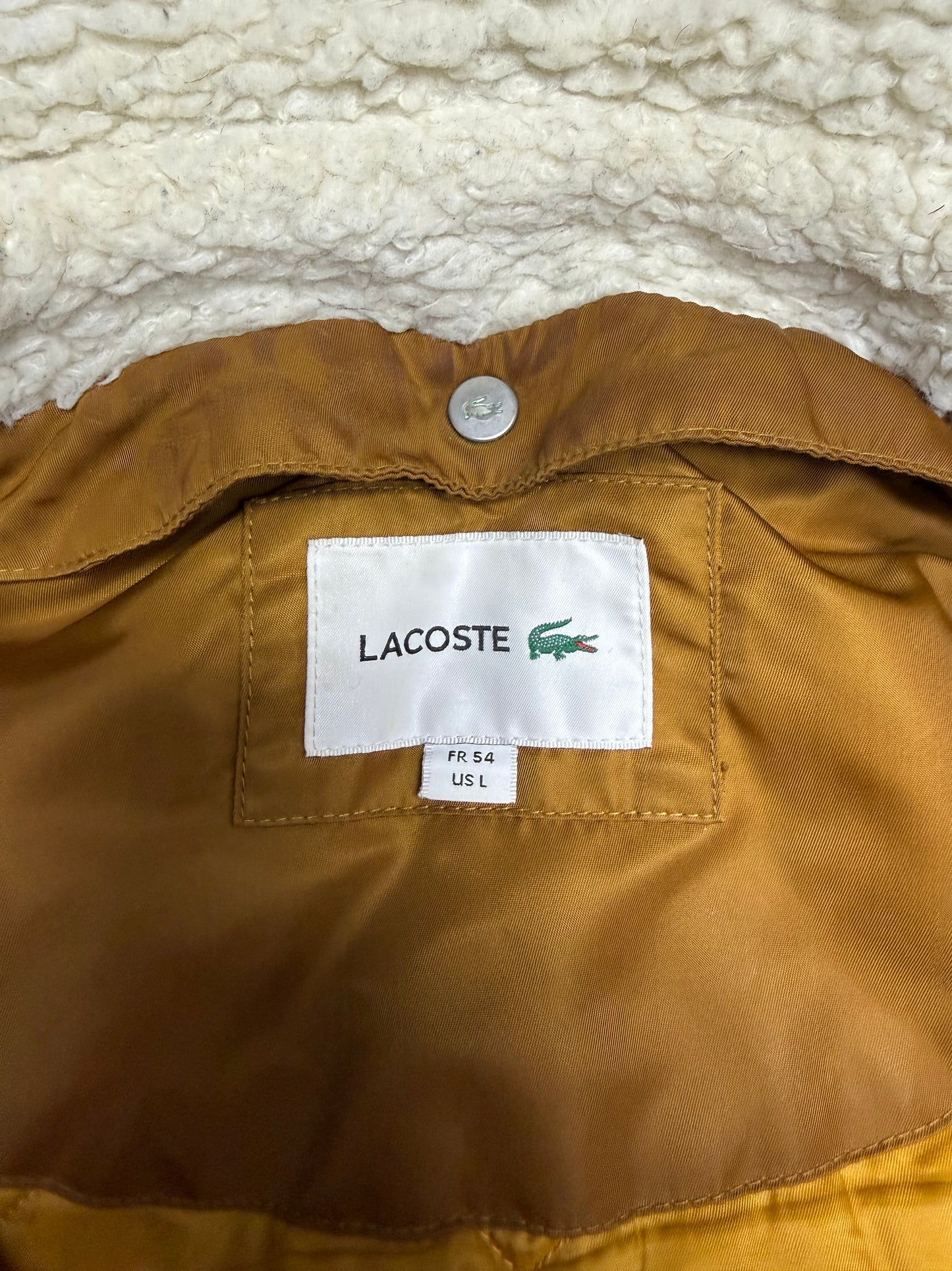 Lacoste Sherpa Collar Padded Bomber Jacke Fliegerjacke L 54