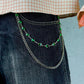 “Green Orbit” Silber-Hosenkette mit smaragdgrünen Kristallen hochwertiger Streetstyle Y2K