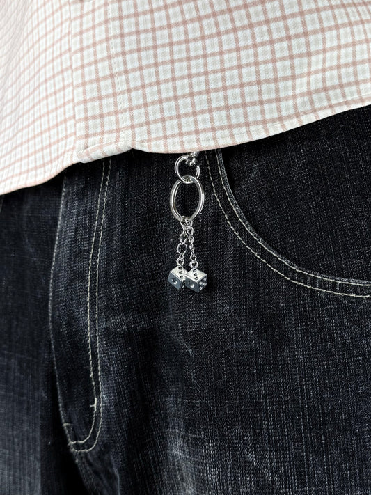 "Lucky Dice" silber Anhänger mit doppeltem Würfel-Design
