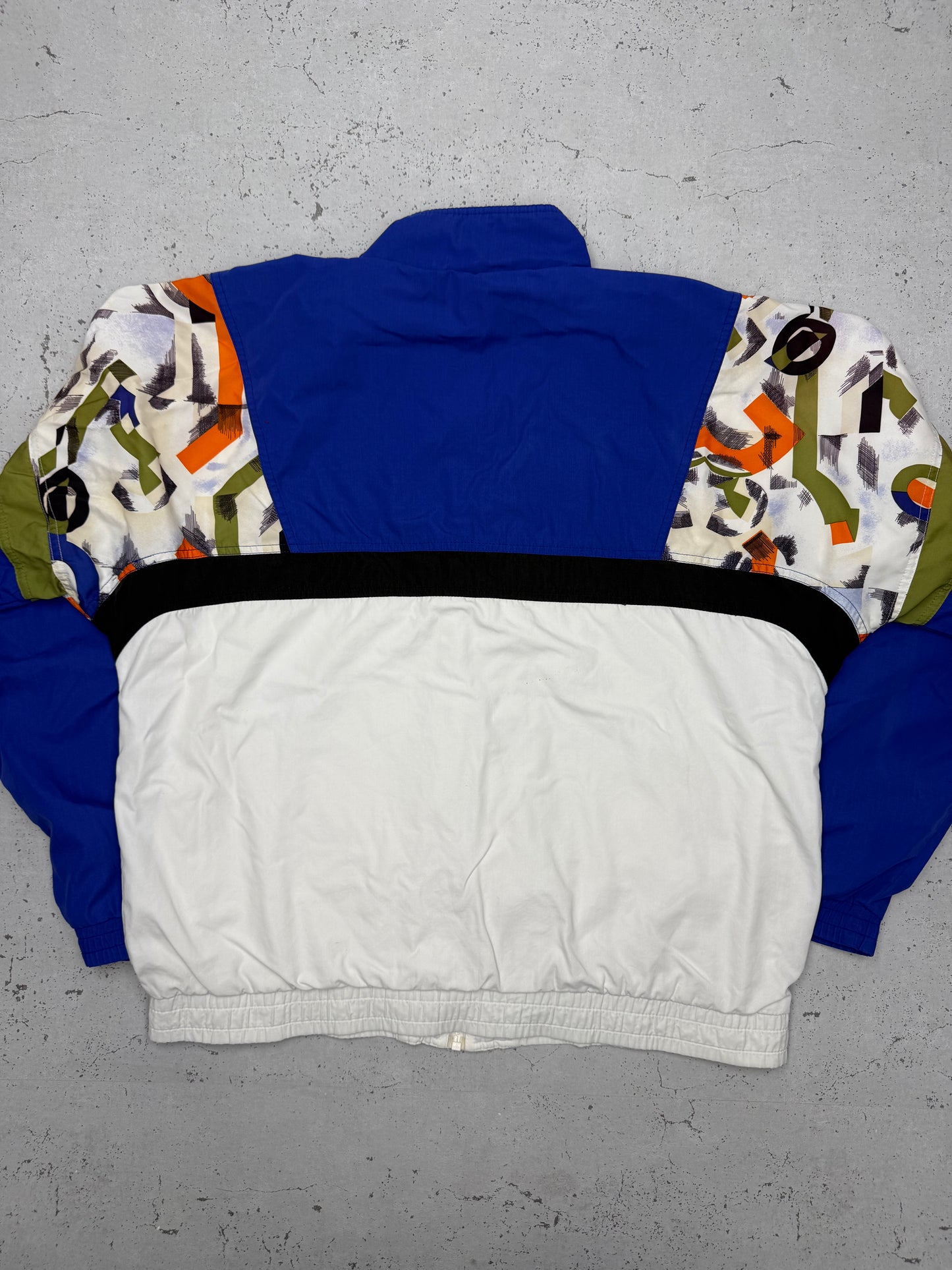 adidas vintage Trainingsjacke Windbreaker 80s blau abstrakt ART M