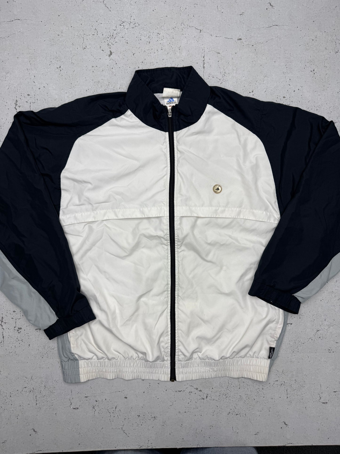 adidas vintage Trainingsjacke Windbreaker weiß 2XL