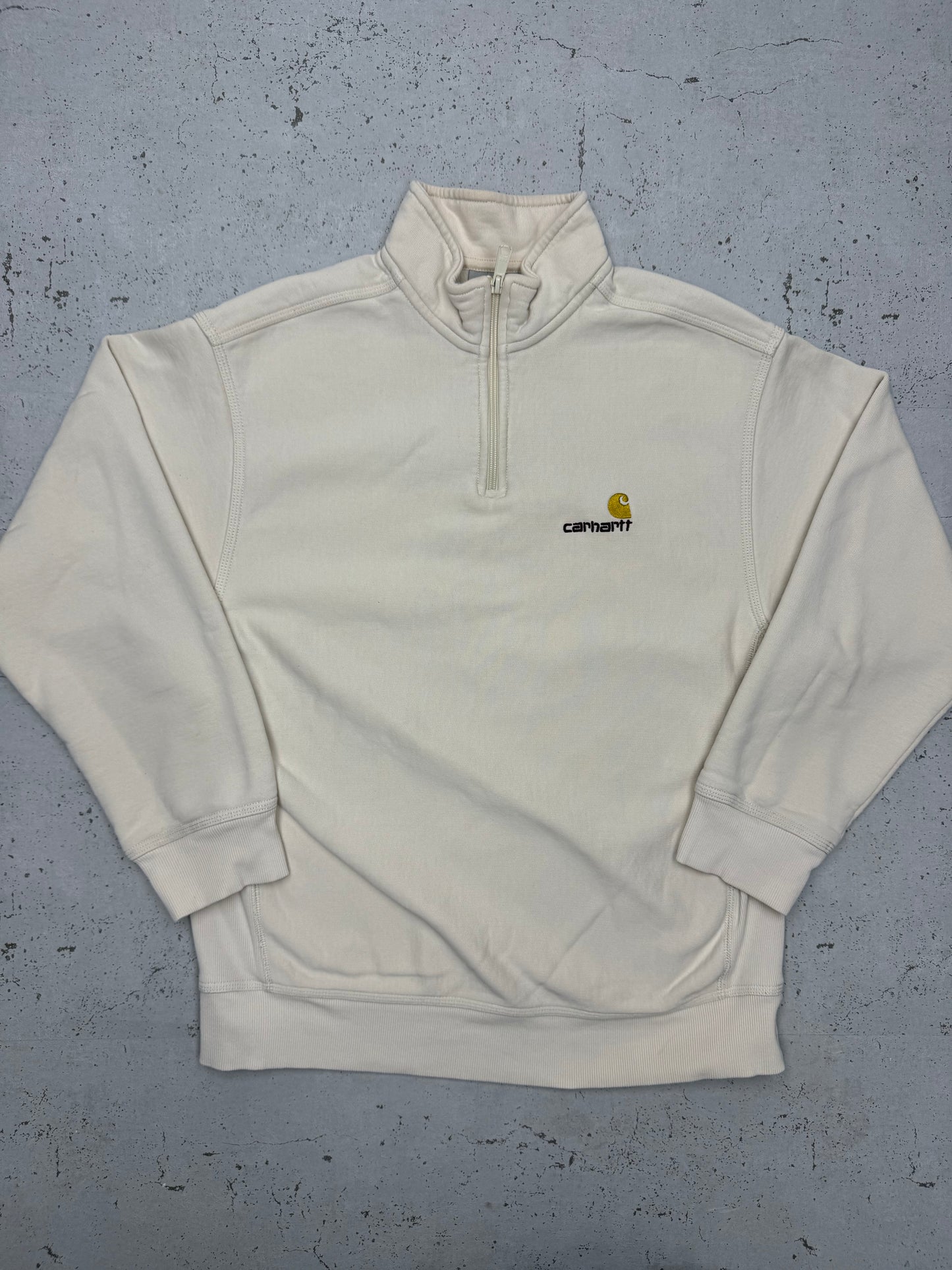 Carhartt vintage Half-Zip-Sweatshirt creme M