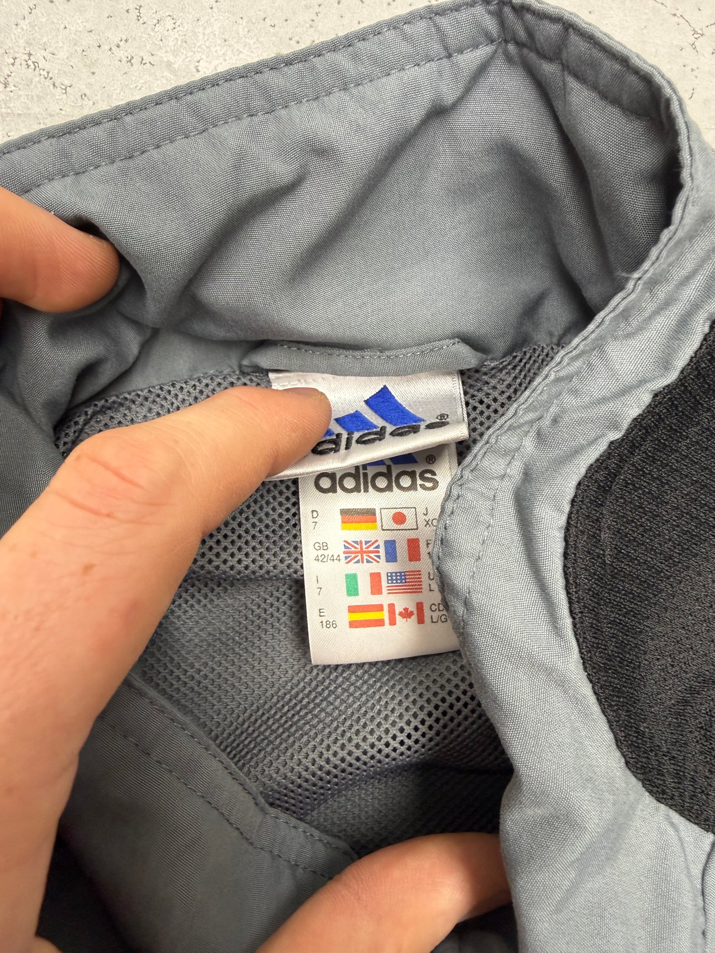 adidas vintage Trainingsjacke Windbreaker grau L