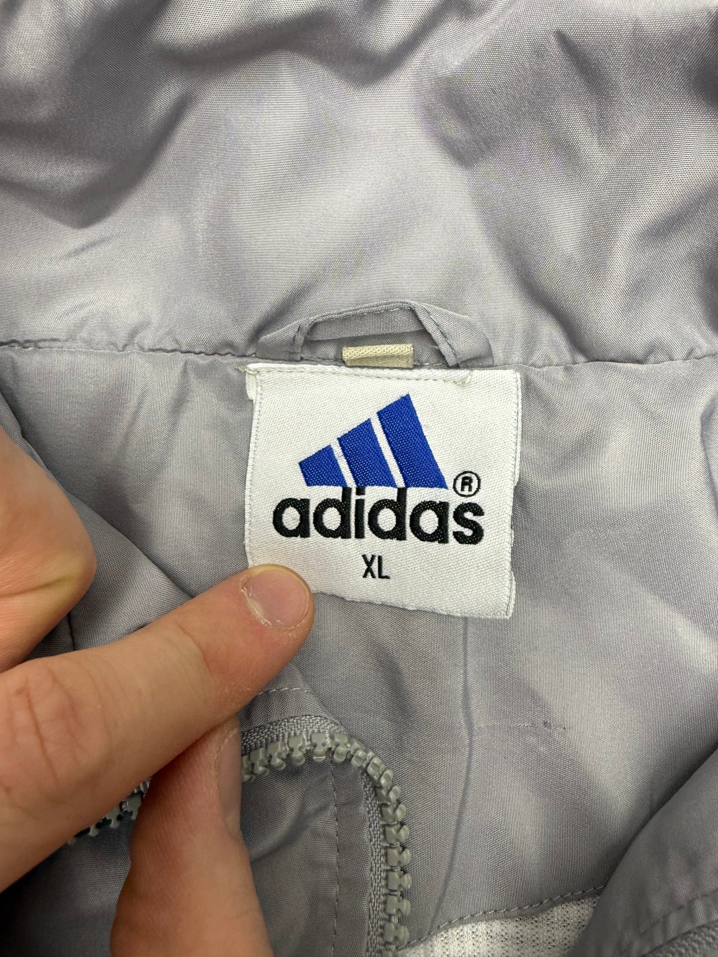 adidas vintage Trainingsjacke Windbreaker grau XL