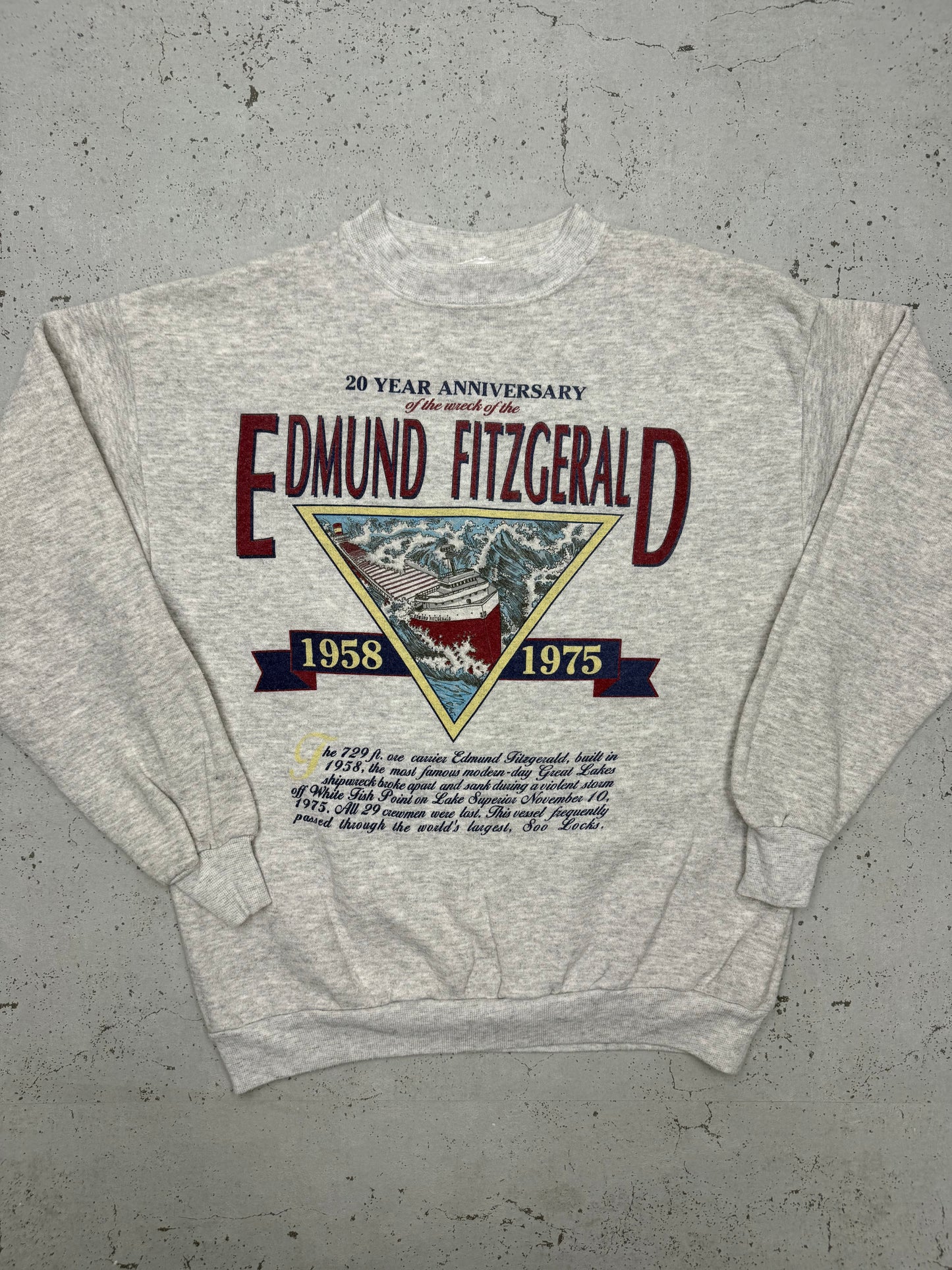 Tultex vintage Edmund Fitzgerald Sweatshirt grau S