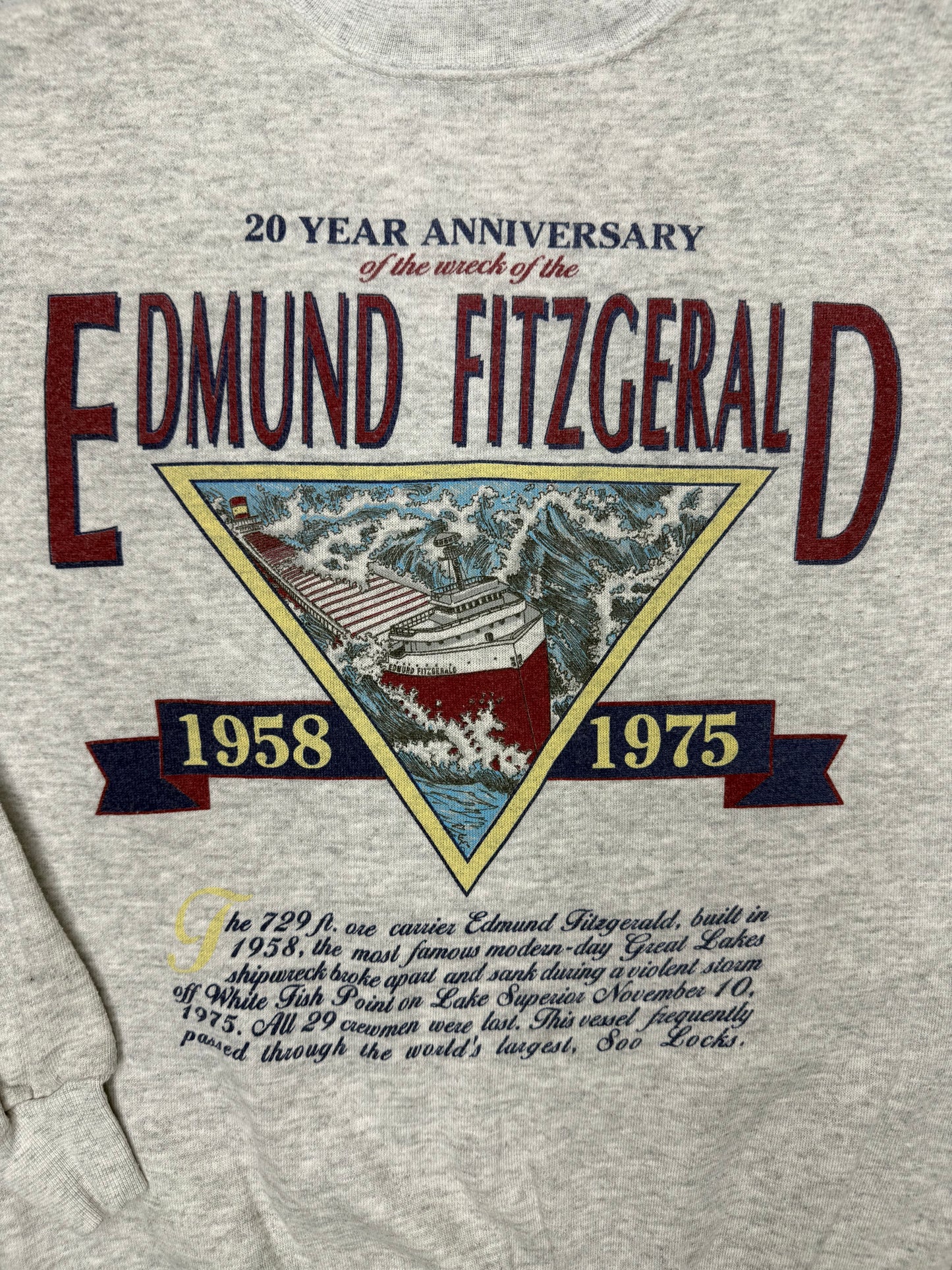 Tultex vintage Edmund Fitzgerald Sweatshirt grau S