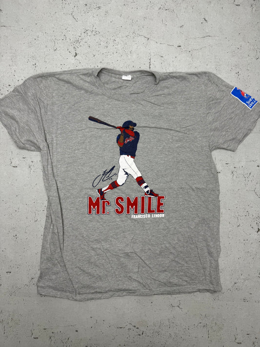 Vintage Francisco Lindor Mr. Smile MLB Baseball T-Shirt grauL