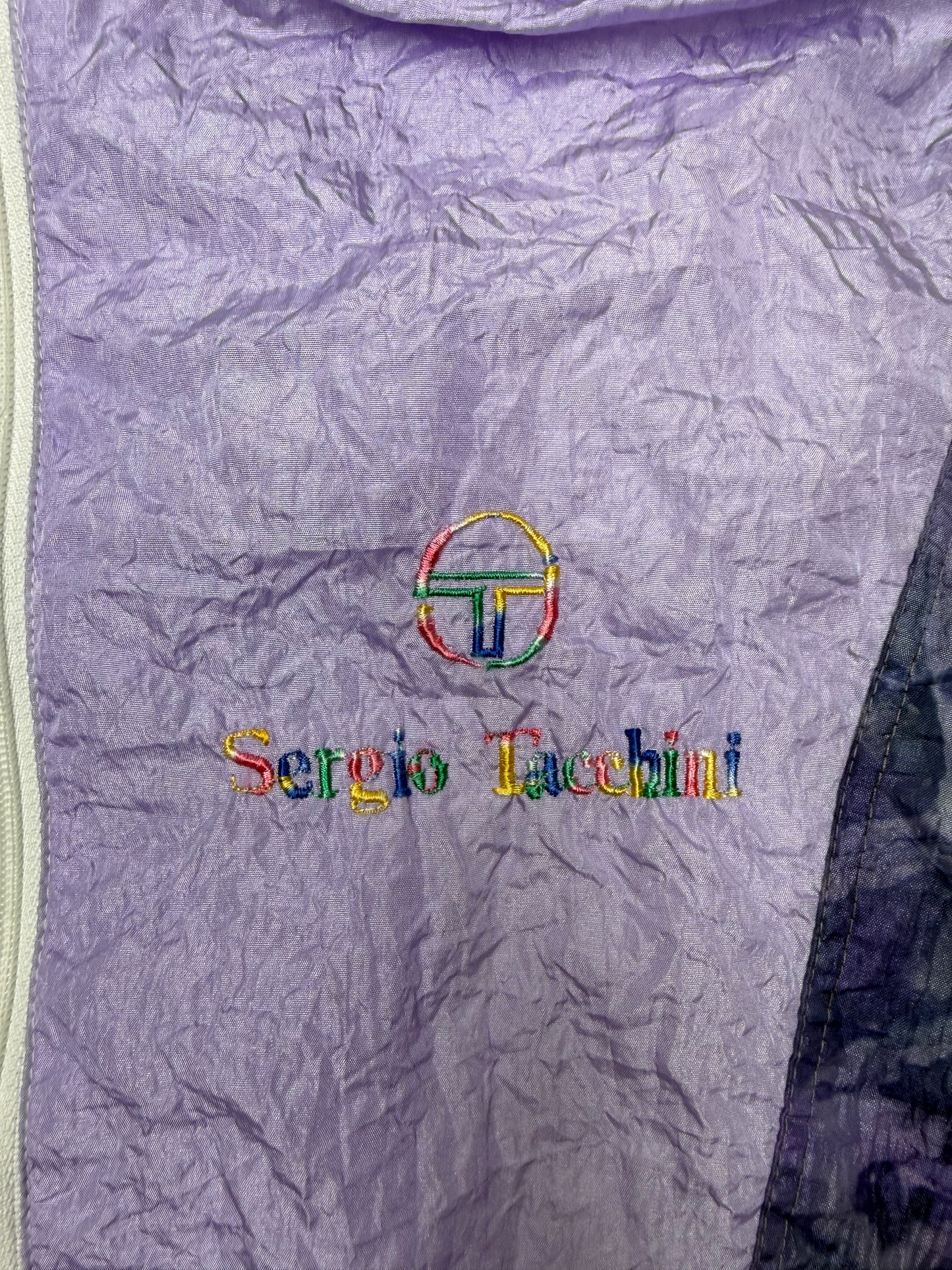Sergio Tacchini vintage Shellsuit-Jacke lila Windbreaker Trackjacket 80s XL