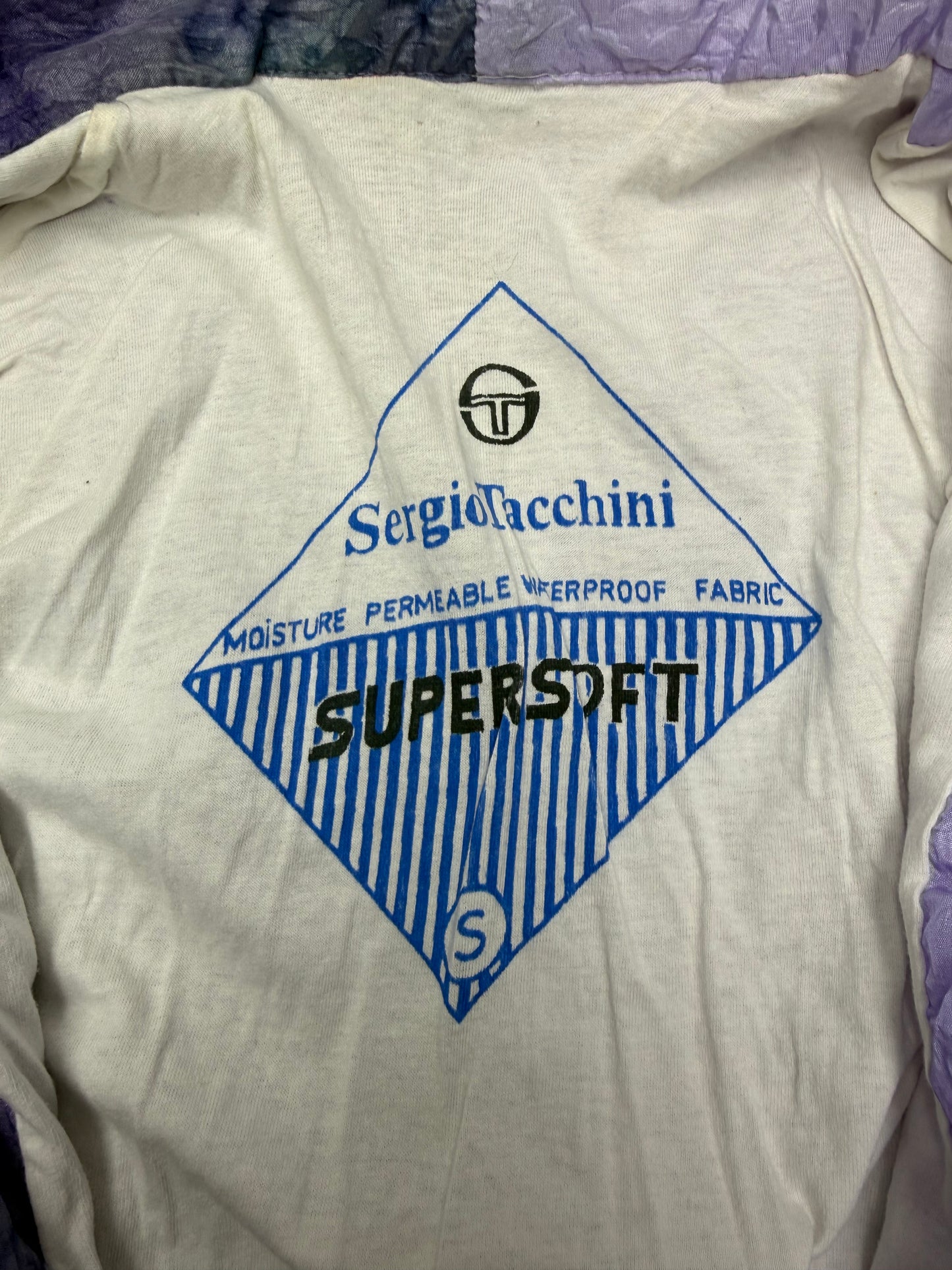 Sergio Tacchini vintage Shellsuit-Jacke lila Windbreaker Trackjacket 80s XL