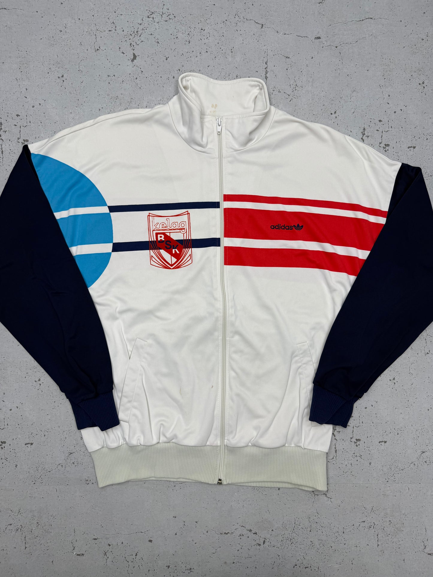 adidas vintage kelag BSK Trainingsjacke Zipper weiß L
