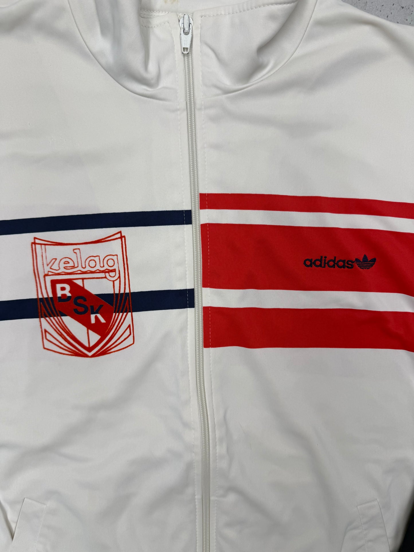 adidas vintage kelag BSK Trainingsjacke Zipper weiß L