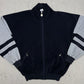 Ruff vintage Velours-Trainingsjacke Samt Zipper Made in West-Germany blau L