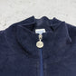 Ruff vintage Velours-Trainingsjacke Samt Zipper Made in West-Germany blau L