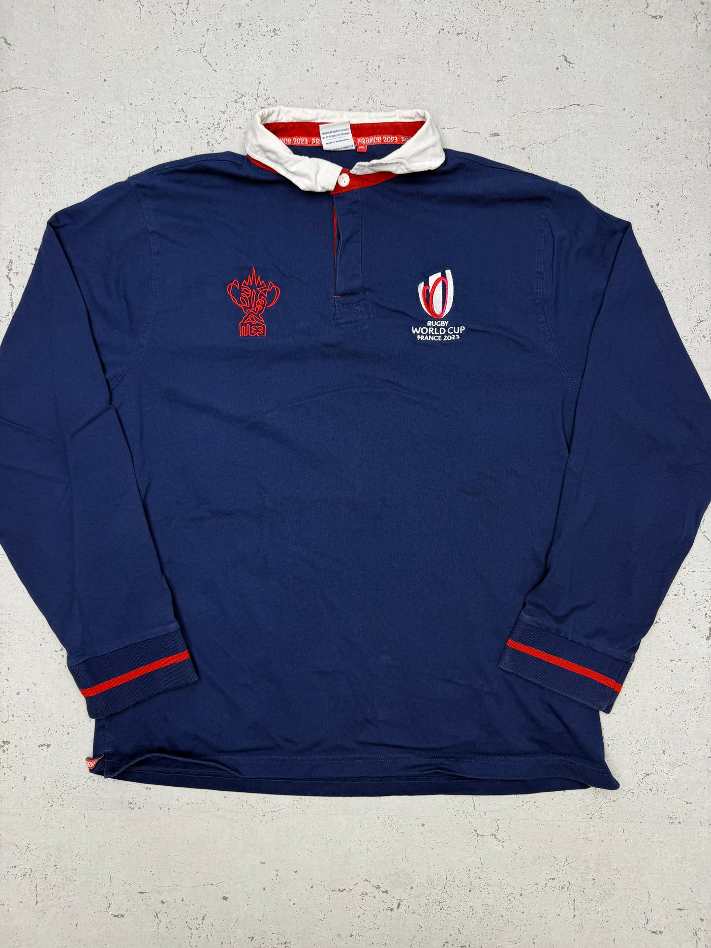 Rugby World Cup vintage France 2023 Rugbyshirt blau 2XL XXL