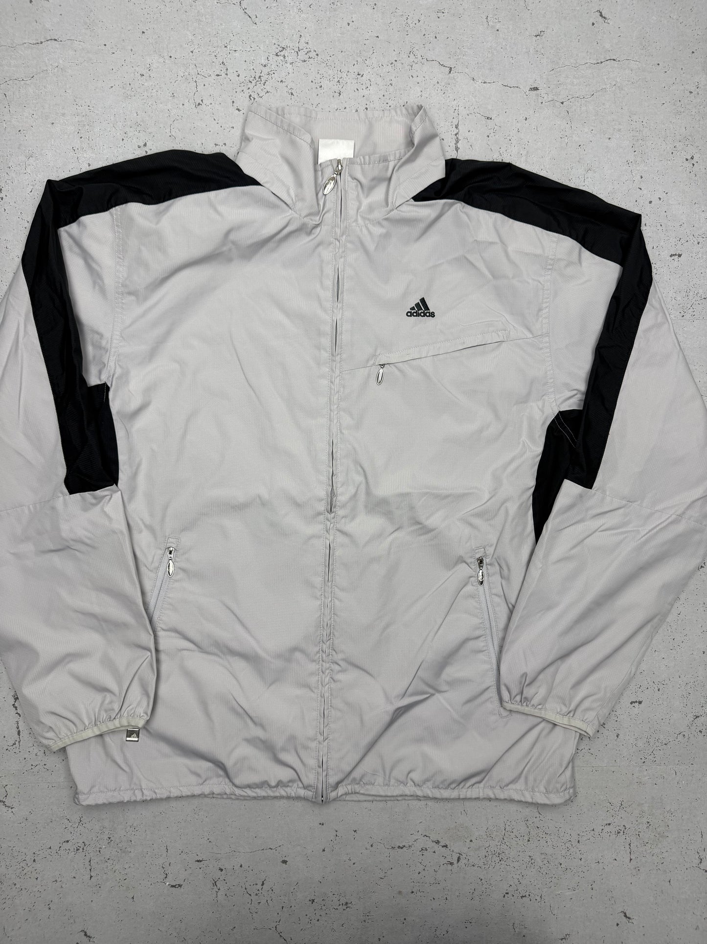 adidas vintage Windbreaker Jacke grau L