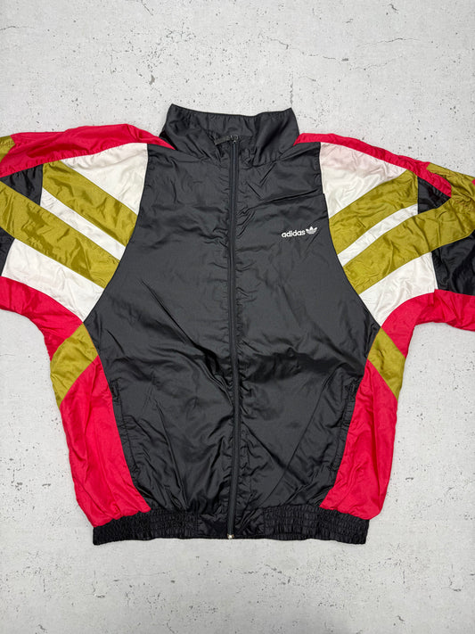 adidas vintage Trainingsjacke Windbreaker Germany Deutschland Jacke 80s schwarz XL