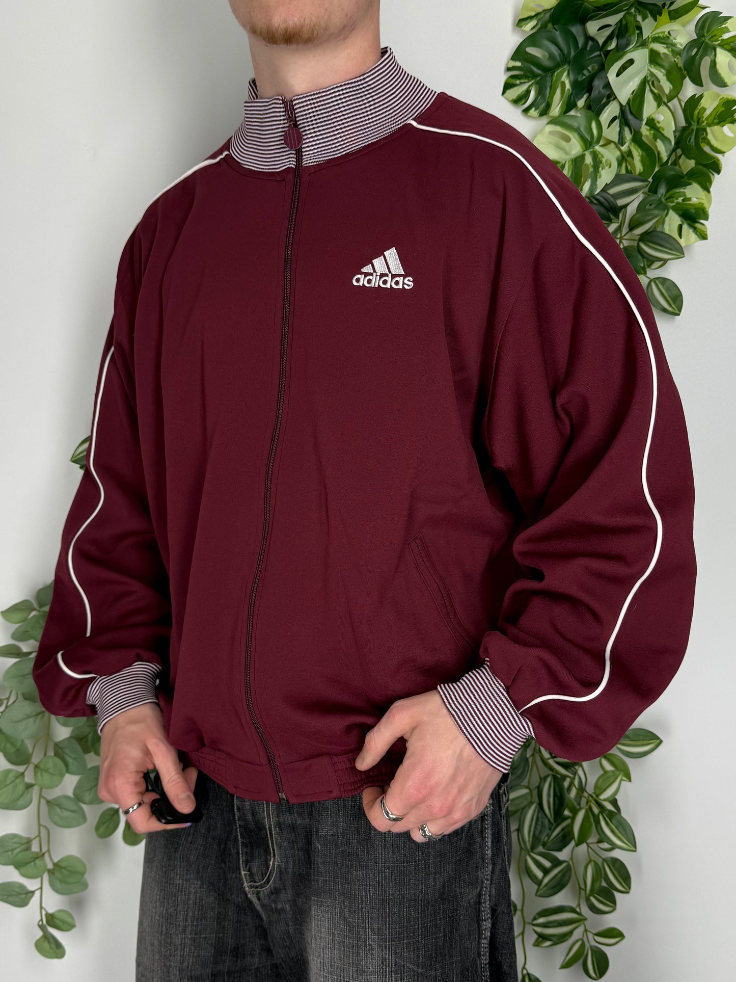 Adidas vintage Zipper Trackjacket Sportjacke streetwear rot XL