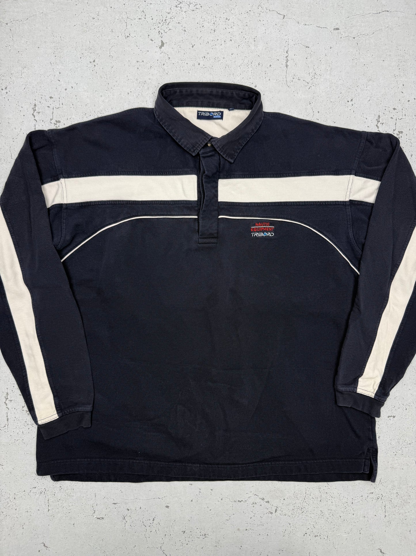 Tribord vintage Rugbyshirt blau L