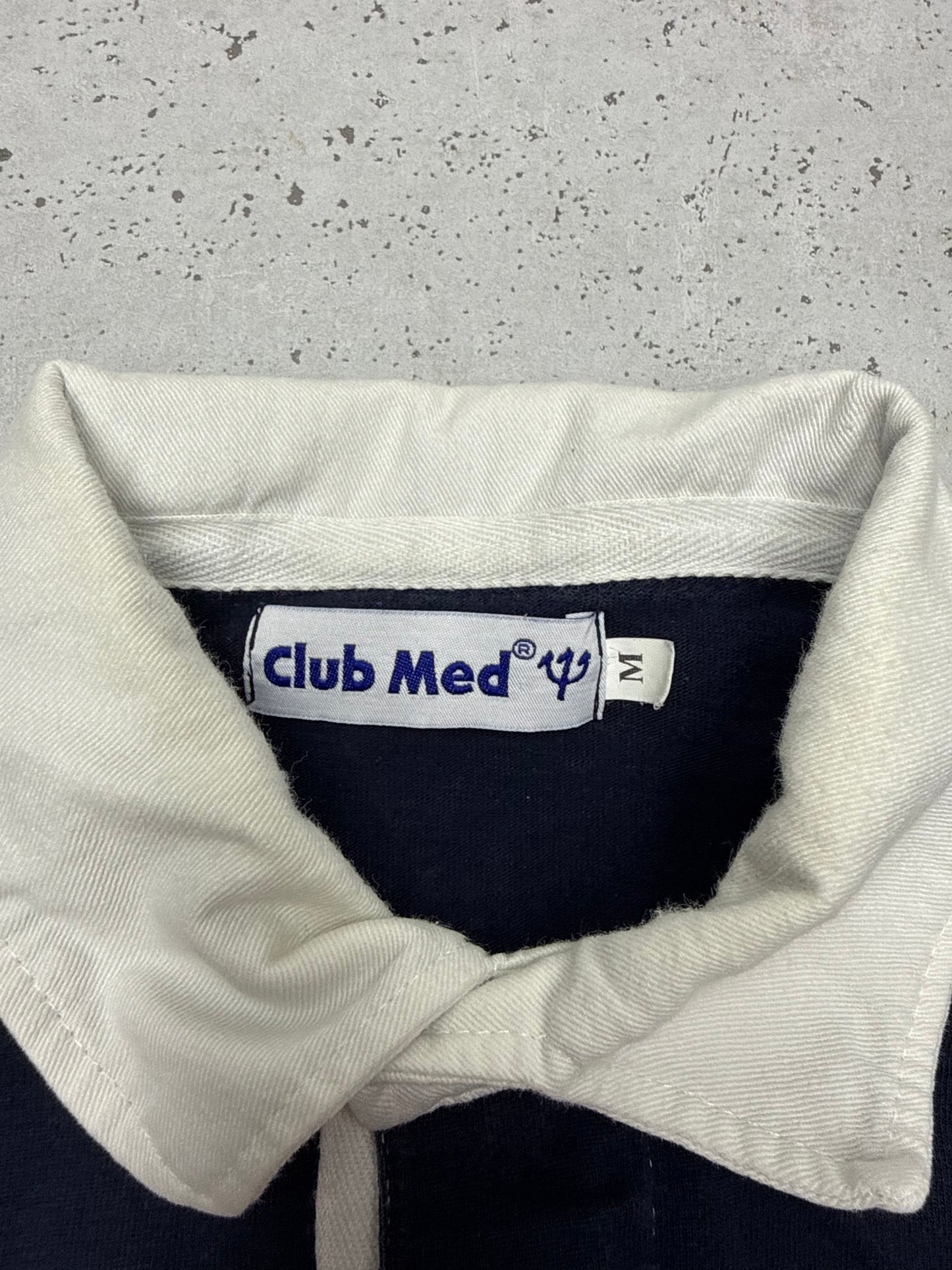 Club Med vintage Rugbyshirt langarm Polo blau M