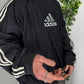 Adidas vintage 90s big Logo Varsity Jacke Sweatshirt Nylon Windbreaker schwarz XXL