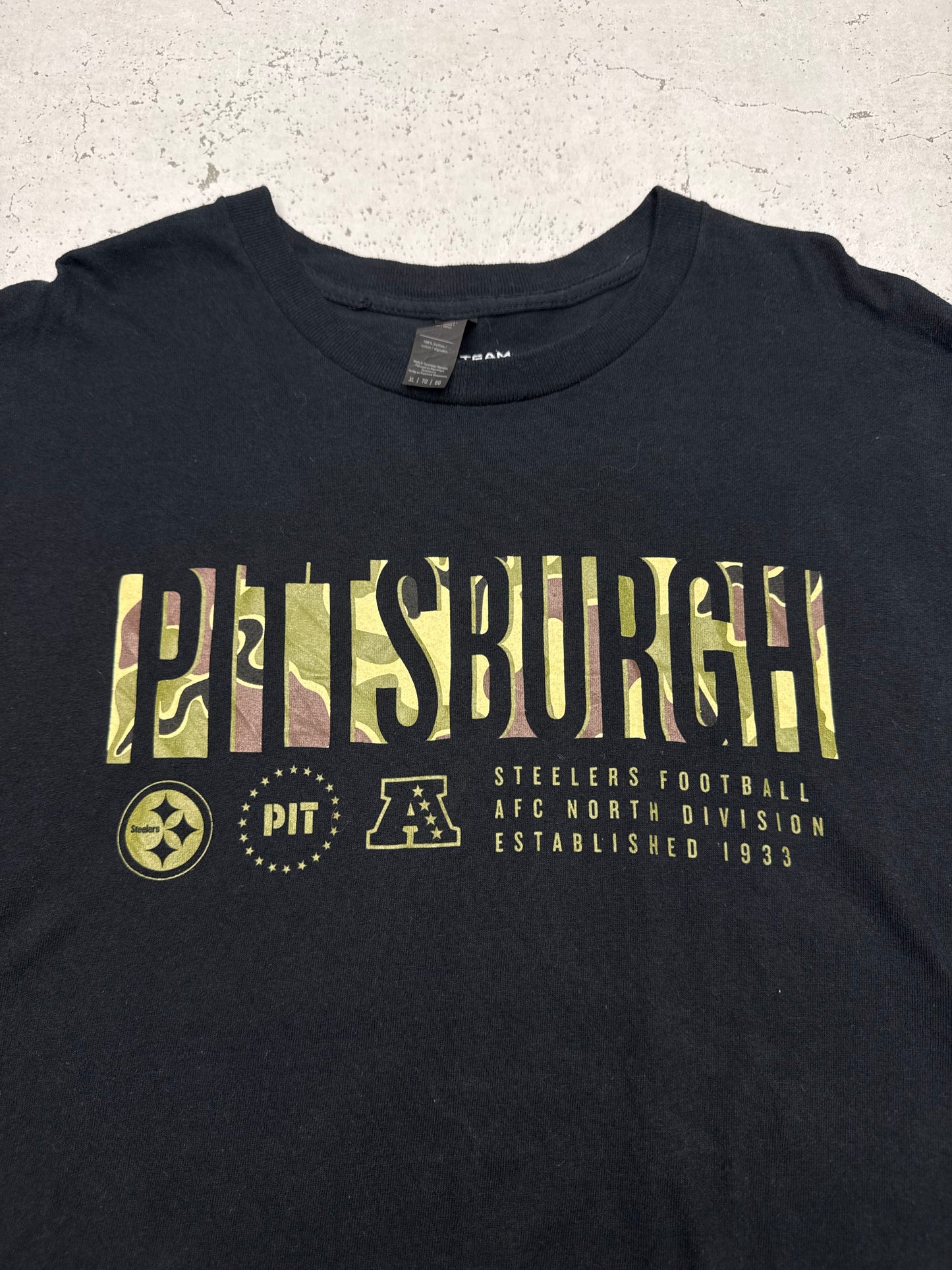 NFL Team Apparel vintage Pittsburgh Steelers T-Shirt schwarz XL