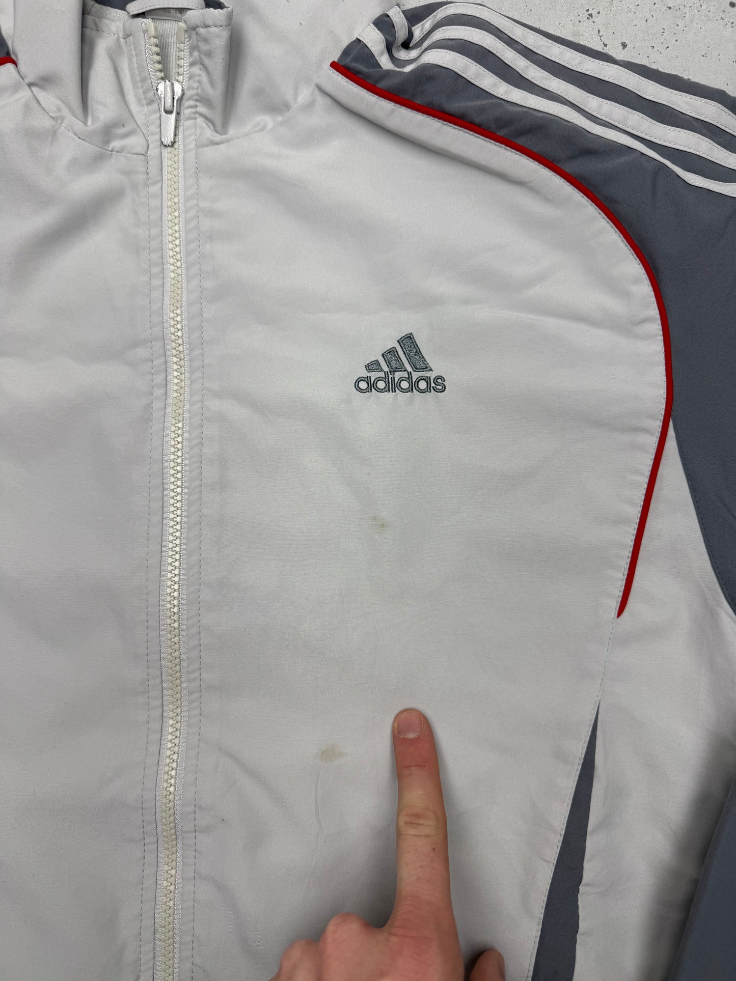 adidas vintage Trainingsjacke Windbreaker grau XL