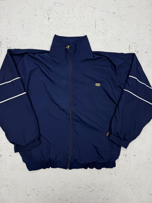 Lacoste vintage Trainingsjacke Windbreaker Bomberjacke Metall Patch blau S