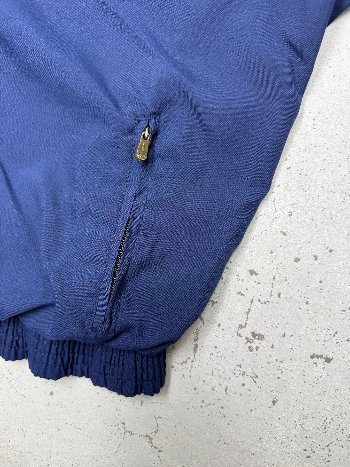 Lacoste vintage Trainingsjacke Windbreaker Bomberjacke Metall Patch blau S