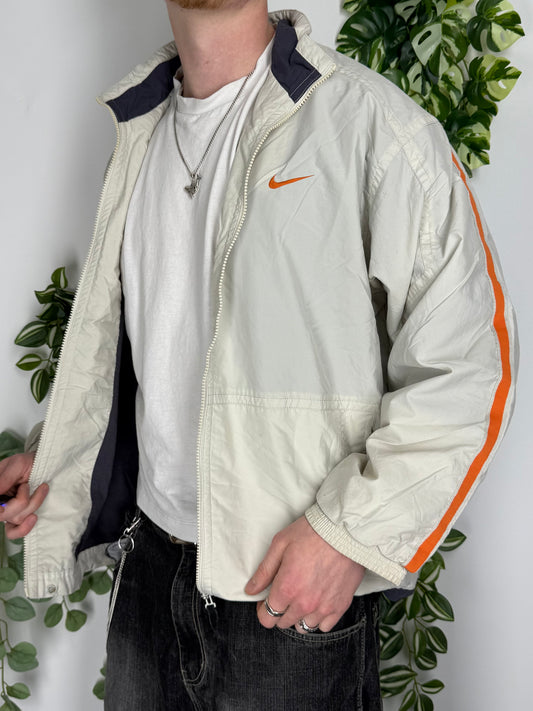 Nike vintage big Swoosh Windbreaker Trackjacket Jacke weiß M