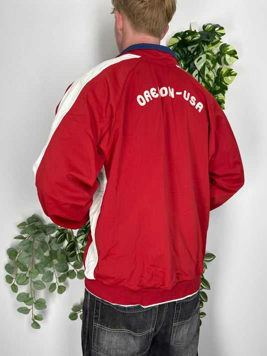 Nike x Oregon USA 90s vintage Zipper Sweatshirt Jacke rot L