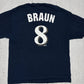 MLB vintage Milwaukee Brewers Baseball Ryan Braun 8 T-Shirt blau XL