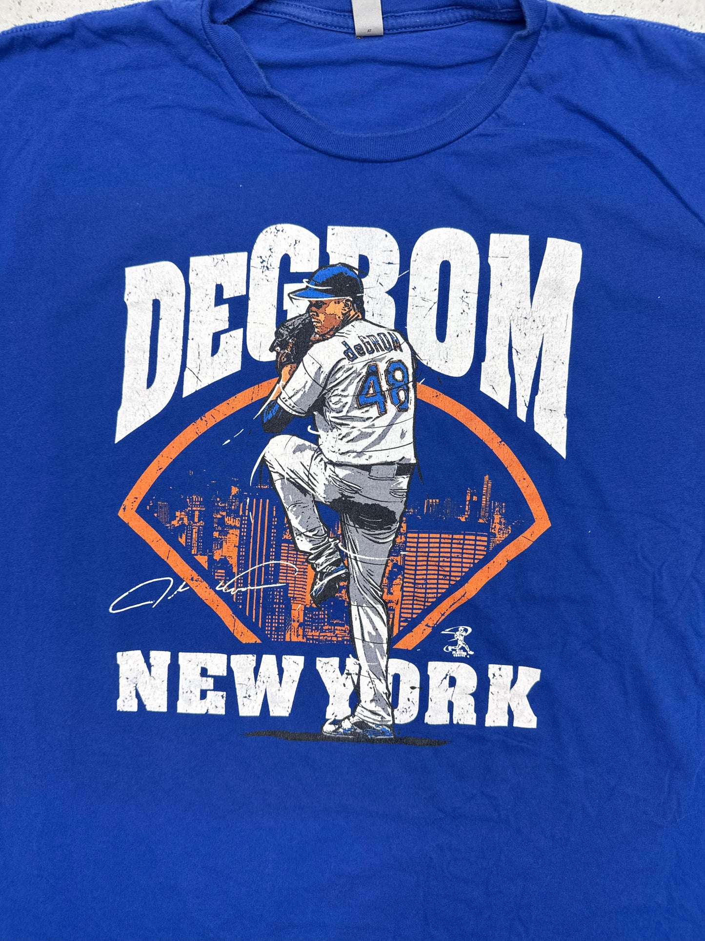 Next Level vintage deGrom New York T-Shirt Baseball MLB blau XL