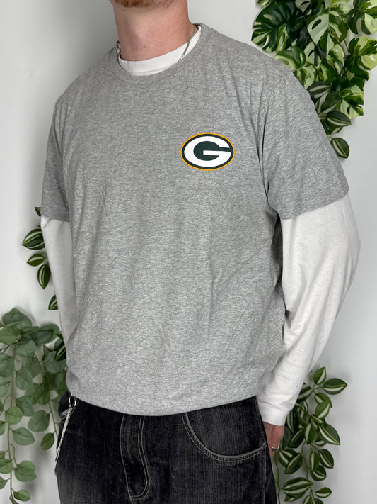NFL Green Bay Packers vintage T-Shirt Shirt Tee oversized grau XXL