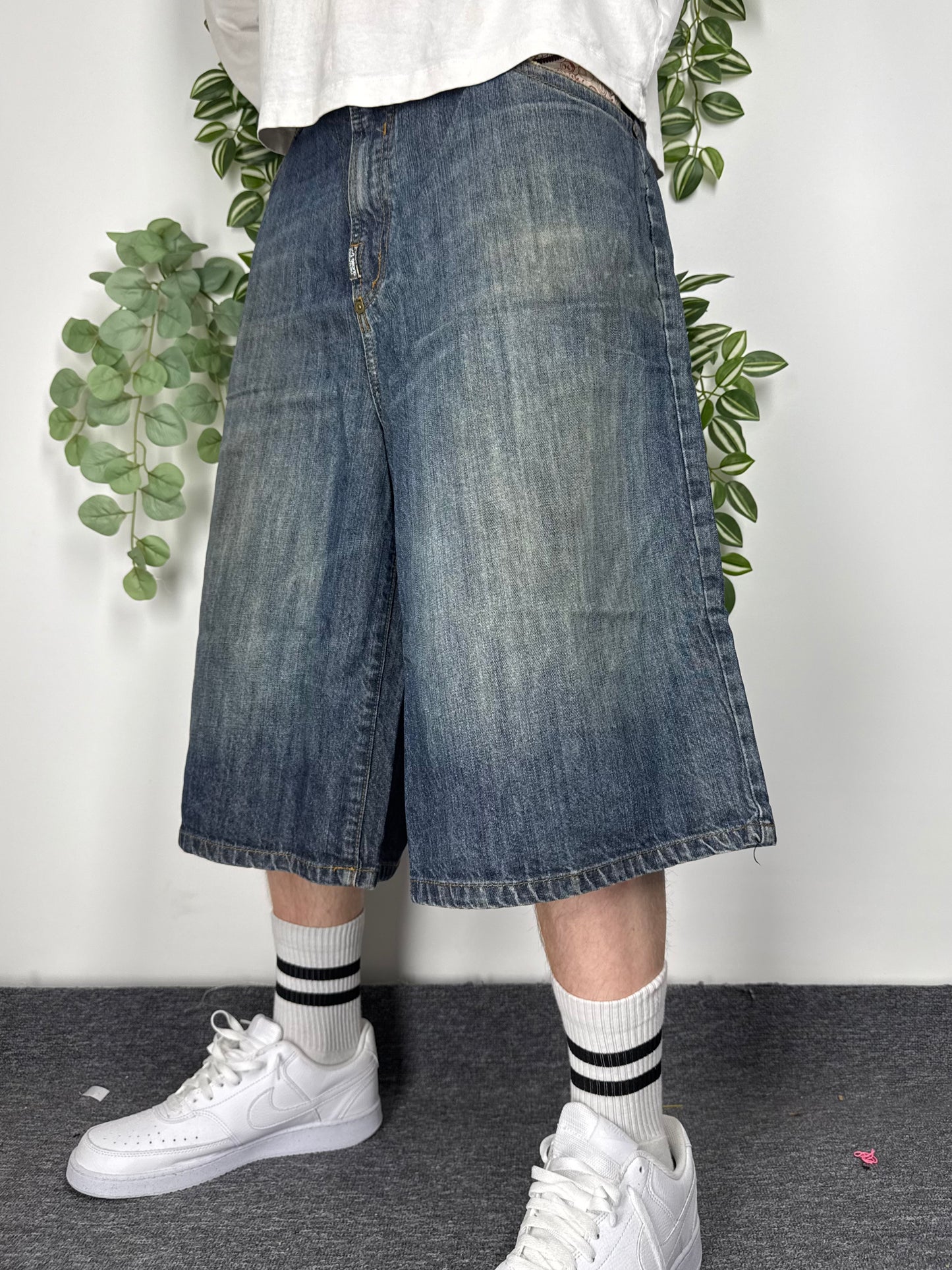 LRG Geans vintage Baggy Jorts Shorts Japanese embroidery Y2K Hip Hop Denim Jeans Pants W42 XXL