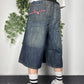 LRG Vintage Baggy Jorts mit Stickerei, W42, Vorderansicht