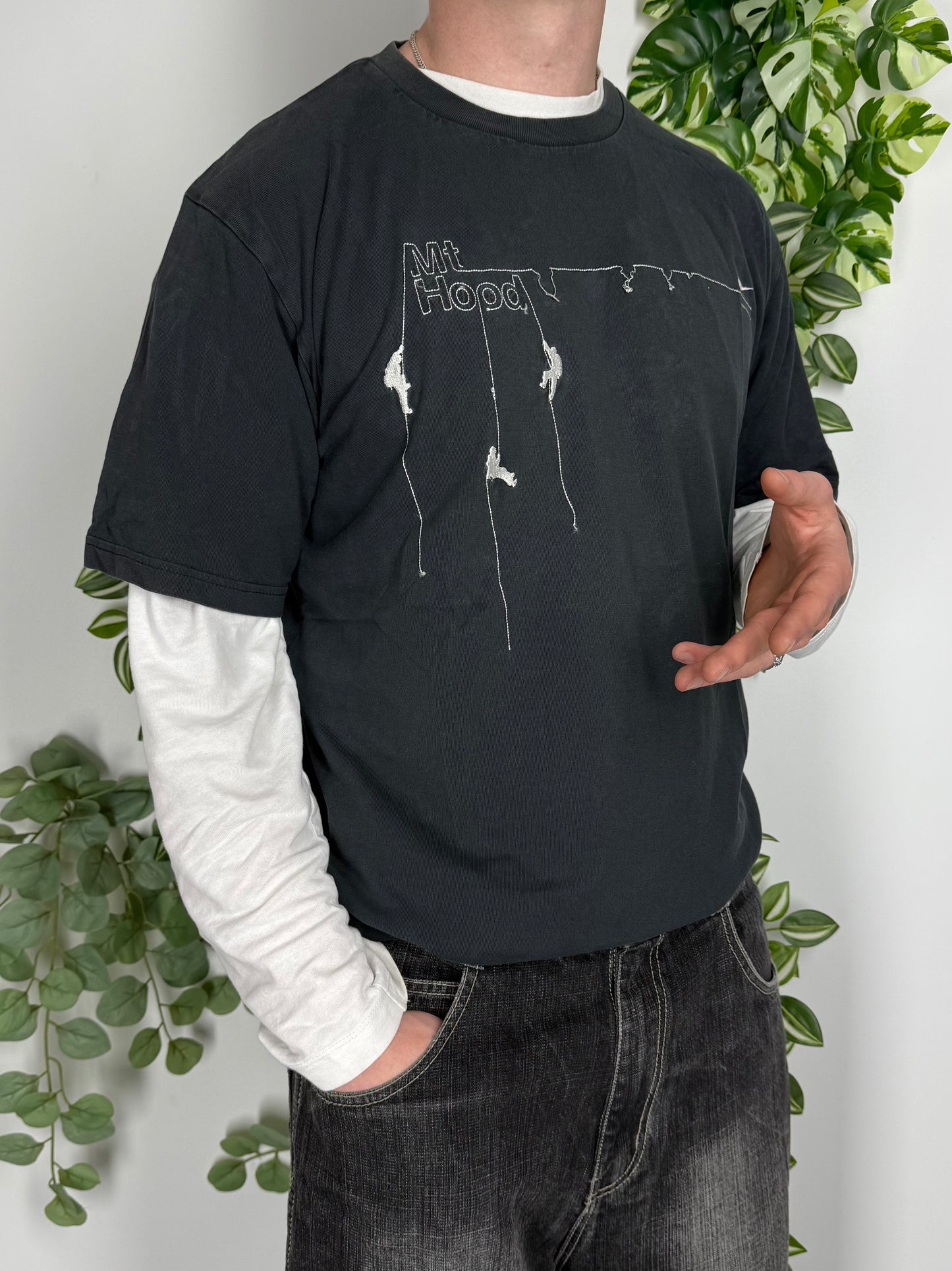 Nike vintage T-Shirt Shirt embroidery oversize Tee streetwear schwarz XL