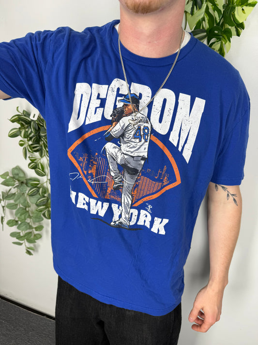 Next Level vintage deGrom New York T-Shirt Baseball MLB blau XL