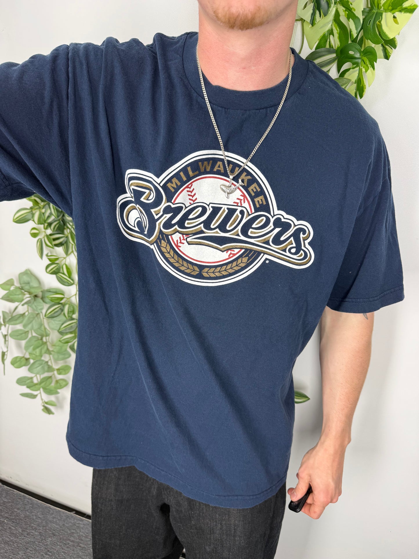 MLB vintage Milwaukee Brewers Baseball Ryan Braun 8 T-Shirt blau XL