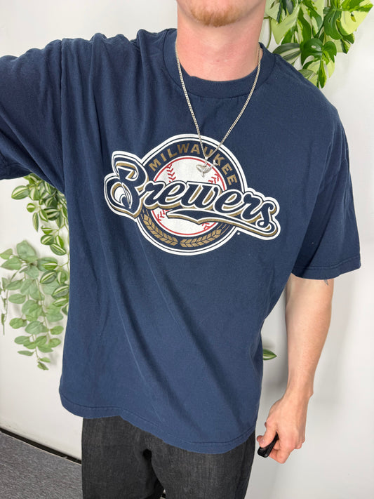 MLB vintage Milwaukee Brewers Baseball Ryan Braun 8 T-Shirt blau XL