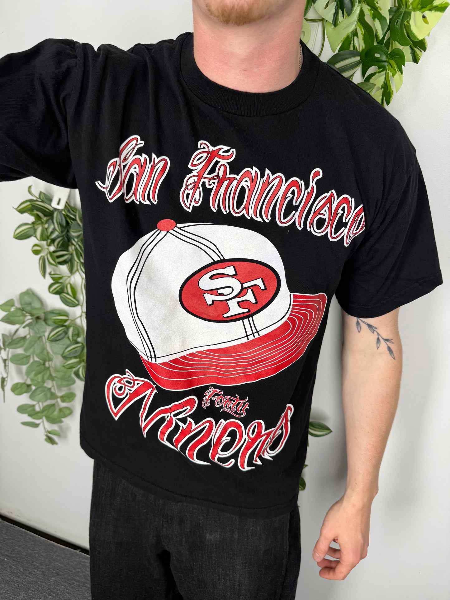 5 Pro Athletic vintage San Francisco 49ers NFL Football T-Shirt schwarz L