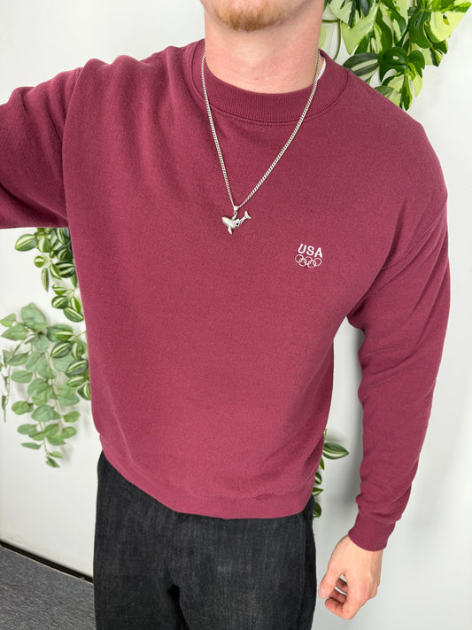 USA Olympic 1996 Atlanta vintage Sweatshirt Olympia rot S