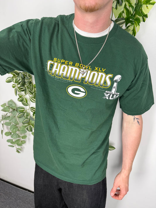 Jerzees vintage NFL Green Bay Packers Champion Football T-Shirt grün L