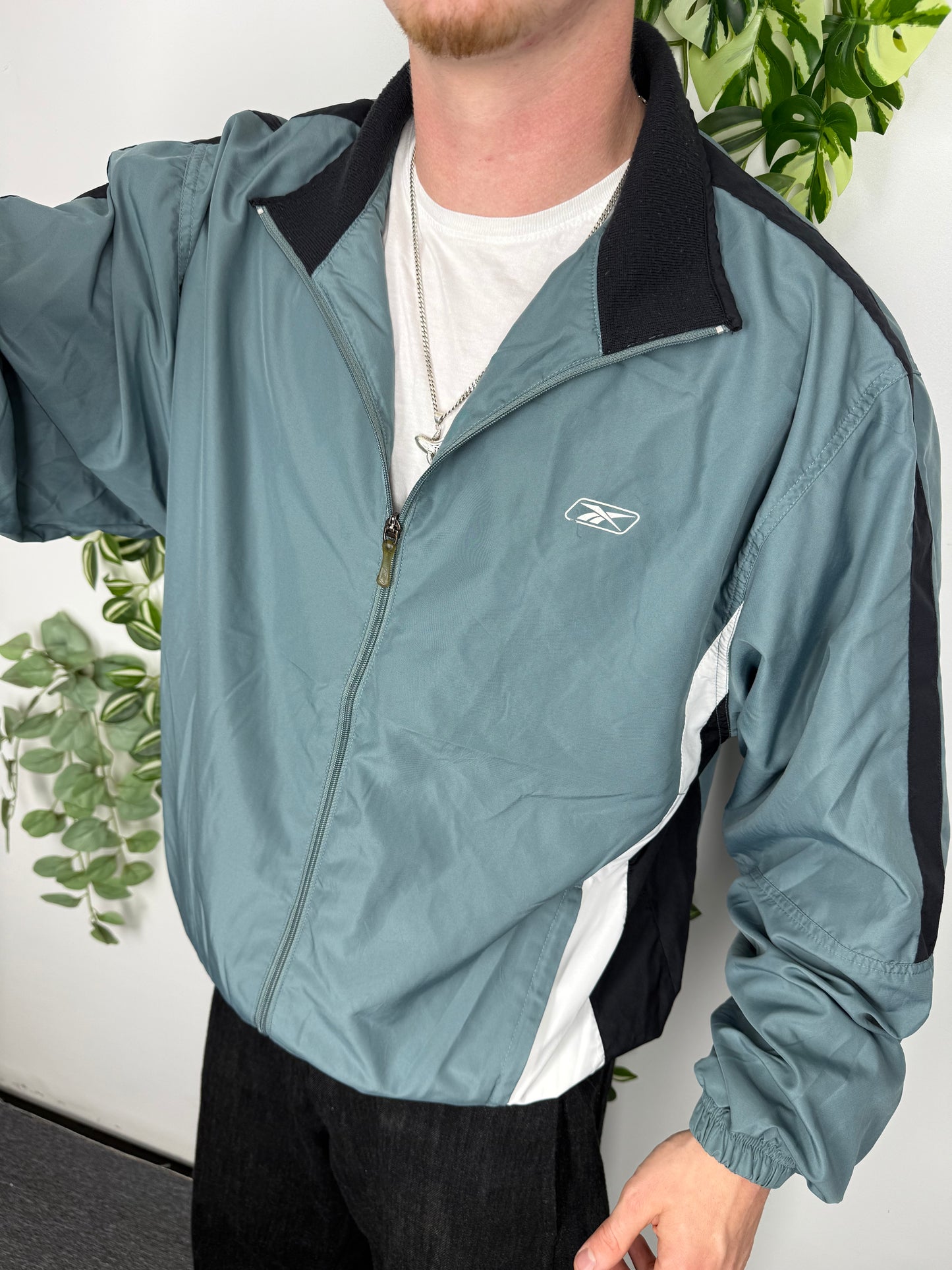 Reebok vintage Trainingsjacke Winbdreaker grün XL